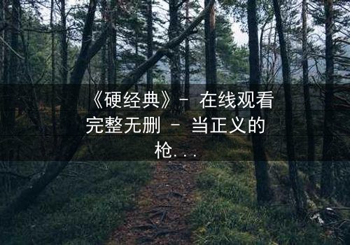 《硬经典》- 在线观看完整无删 - 当正义的枪口对准了曾经的兄弟