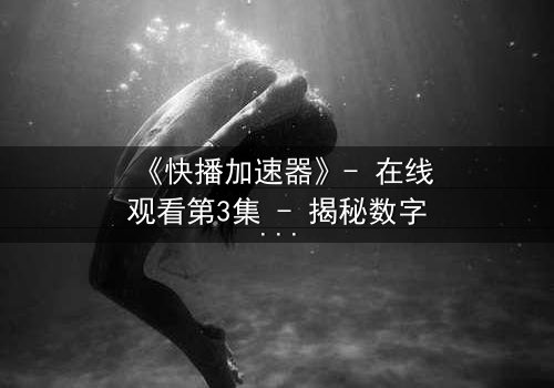 《快播加速器》- 在线观看第3集 - 揭秘数字时代的隐秘战争