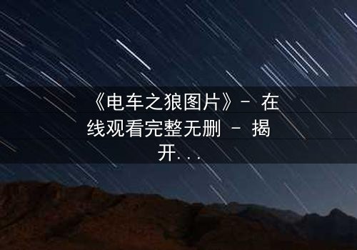 《电车之狼图片》- 在线观看完整无删 - 揭开都市暗面的惊悚之旅