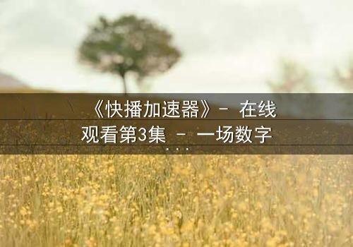 《快播加速器》- 在线观看第3集 - 一场数字风暴的生死较量