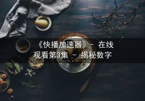 《快播加速器》- 在线观看第3集 - 揭秘数字世界的隐秘战争