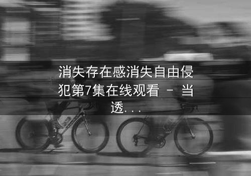 消失存在感消失自由侵犯第7集在线观看 - 当透明人开始反击时