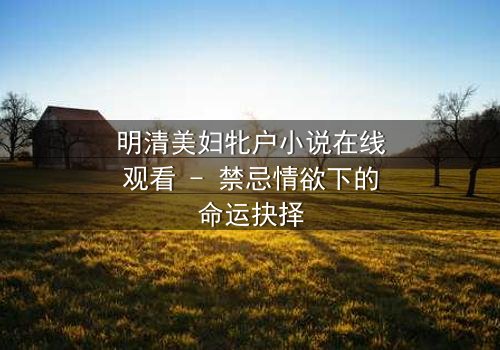 明清美妇牝户小说在线观看 - 禁忌情欲下的命运抉择