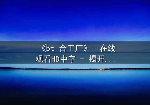 《bt 合工厂》- 在线观看HD中字 - 揭开数字时代的黑暗交易