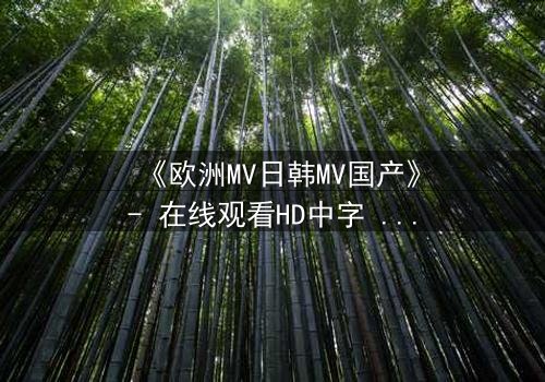 《欧洲MV日韩MV国产》- 在线观看HD中字 - 一场跨越文化的视觉盛宴