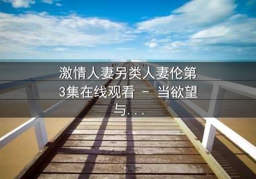 激情人妻另类人妻伦第3集在线观看 - 当欲望与伦理碰撞,谁将主宰命运?