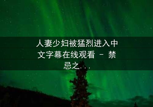 人妻少妇被猛烈进入中文字幕在线观看 - 禁忌之恋的深夜风暴